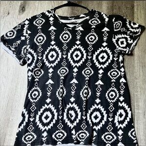 Carbon Monochrome Abstract Tee Mens Size M